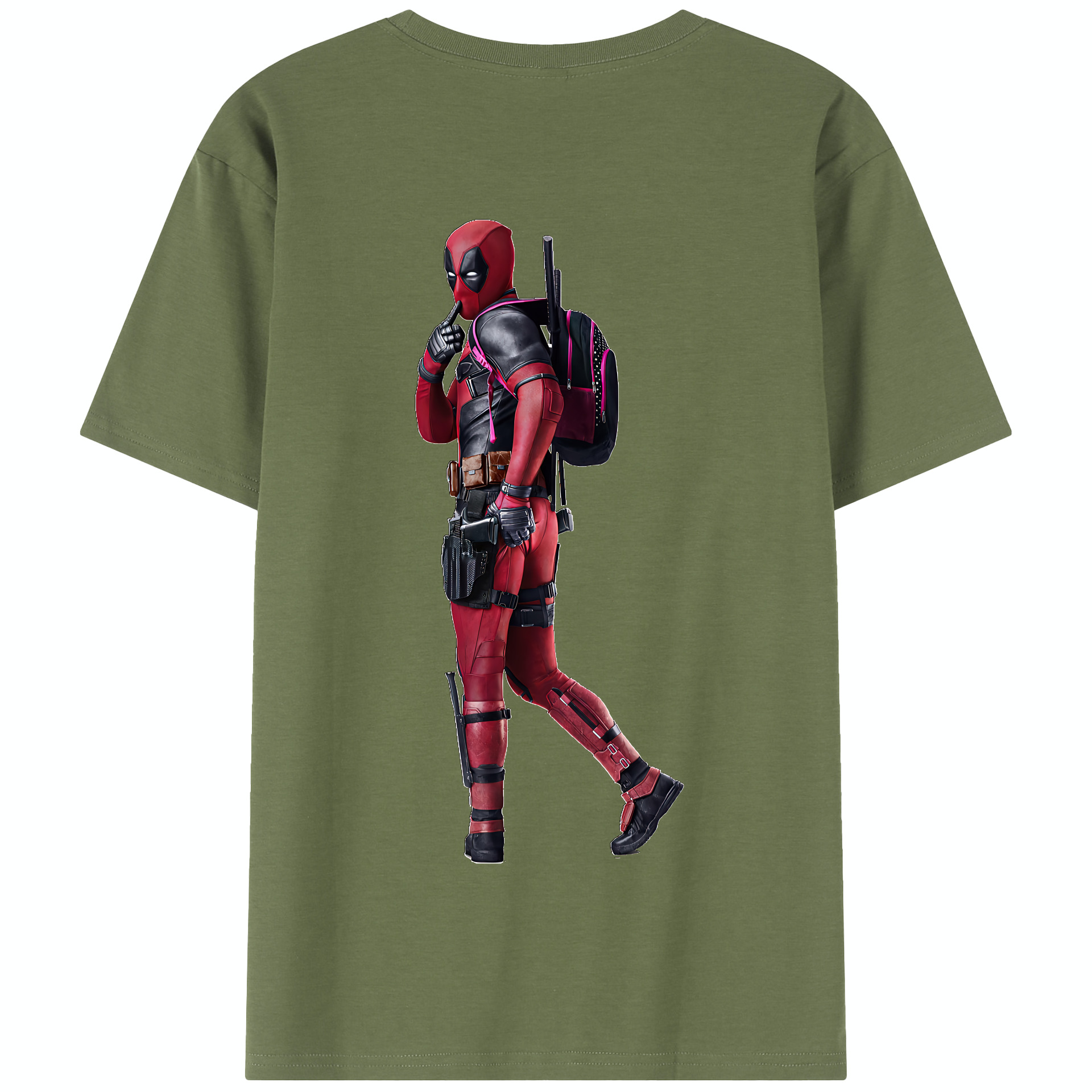 （画像用） Deadpool デッドプール 綿100％半袖Tシャツ（背面プリント）
